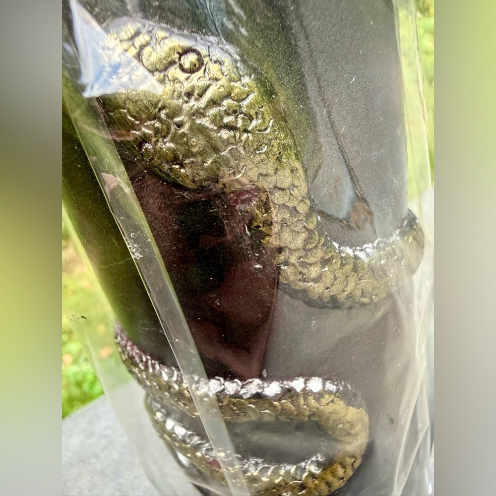Bleeding Black Tall Gold Snake Pillar Candle - Picture 3 of 6